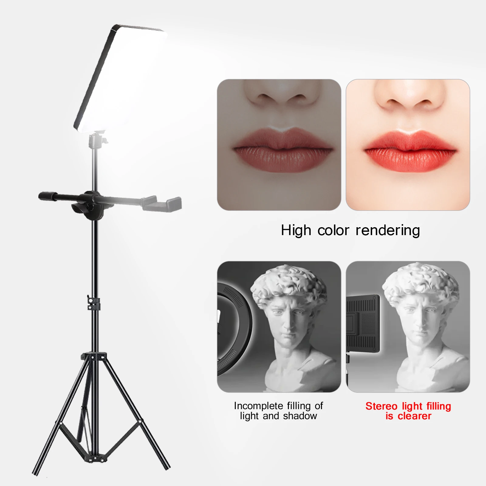 LED Fill Lamp Video Light Panel Bi-color 2700k-5700k Photography Lighting Live Stream Photo Studio Light With Stand EU Plug