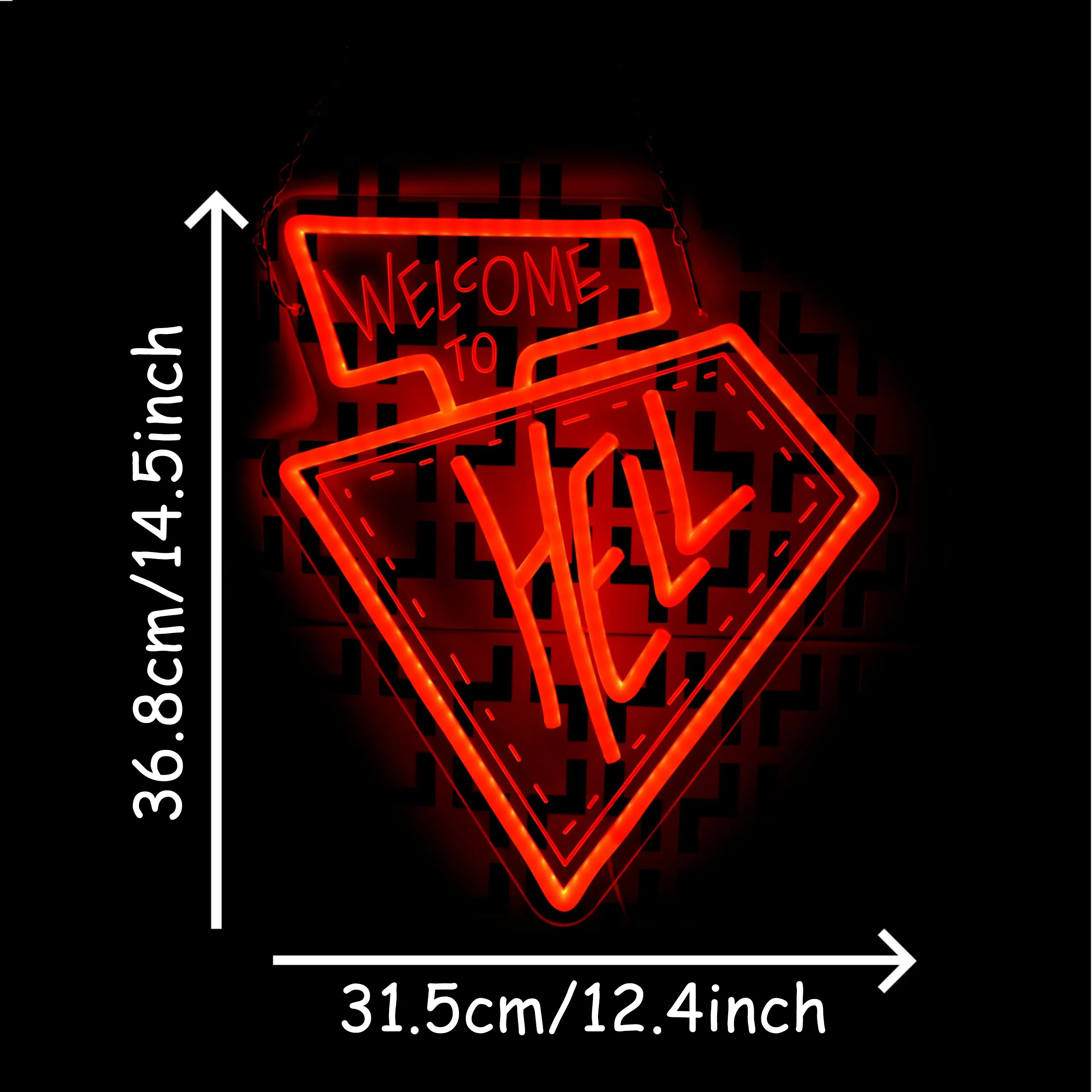 WELCOME TO HELL LED neon, USB powered dimmable LED neon, suitable for game rooms, men's cave, party wall decoration