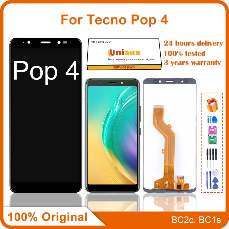 

Для Tecno Pop 4, ЖК-экран мобильного телефона в сборе, замена сенсорной ЖК-панели
