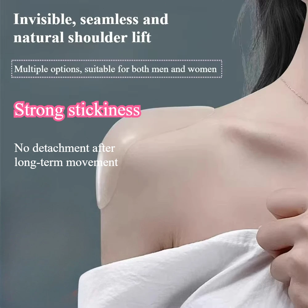 1 Pair Universal Shoulder Pads for Both Men and Women in One Size Fits All, Self-Adhesive and Non Slip, Invisible and Seamless