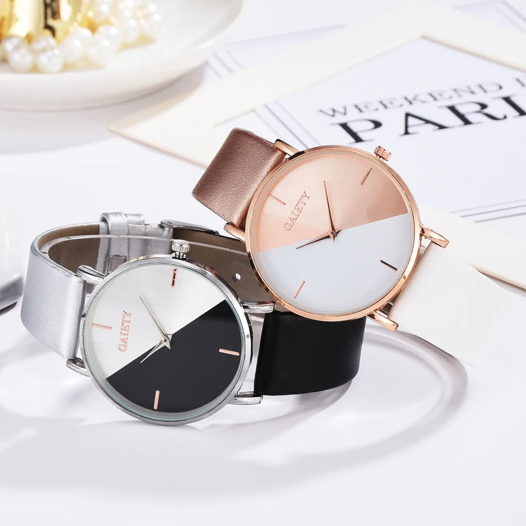 ladies two-color simple belt  gift students Joker personality quartz watch