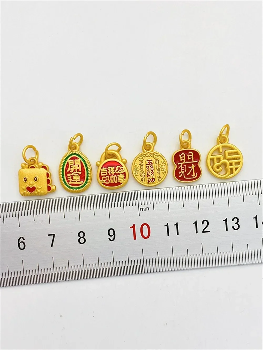 Metodo antico Oro di buon auspicio Lucky Open Lock Lucky Character Ciondolo Ciondolo fatto a mano Bracciale fai da te Collana Materiali di gioielli