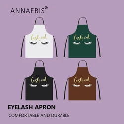 ANNAFRIS Bronzing Lash Pattern Grafted False Eyelashes Apron Women Adult Home Cooking Baking Cleaning Aprons Eyelash Extension