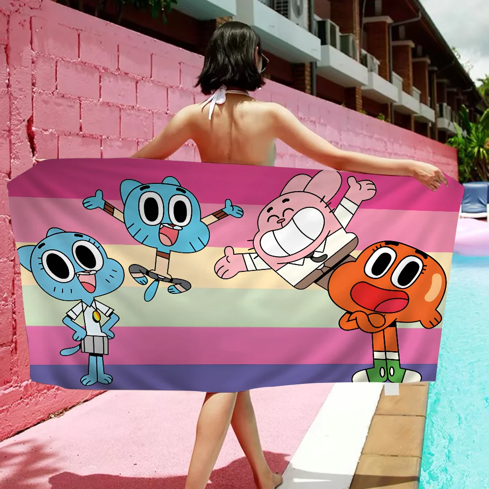 The A_Amazing Funny W-world G-Gumball Cartoon Beach Towel Cute Kawaii Room Decor Bath Girls Children Hand For Bathroom Shower