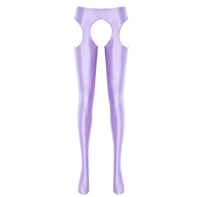 Celana legging ketat pinggang tinggi mengilap XXL minyak pria stoking celana ketat Lingerie seksi pakaian tidur potongan tanpa tali