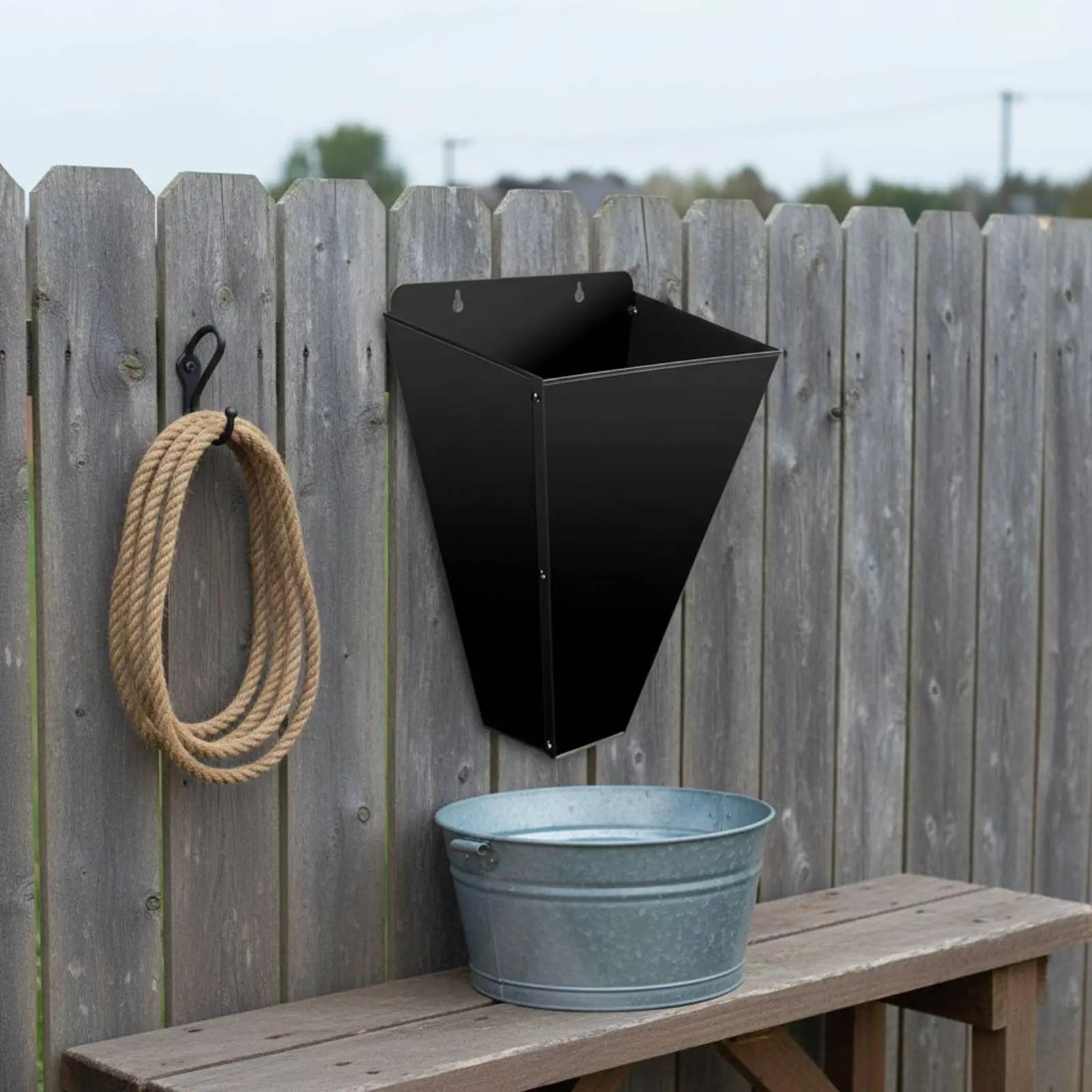 

4 Pieces Flat Back Poultry Cone Heavy Duty Metal Poultry Funnel Cone Secure Mounting Efficient for Backyard