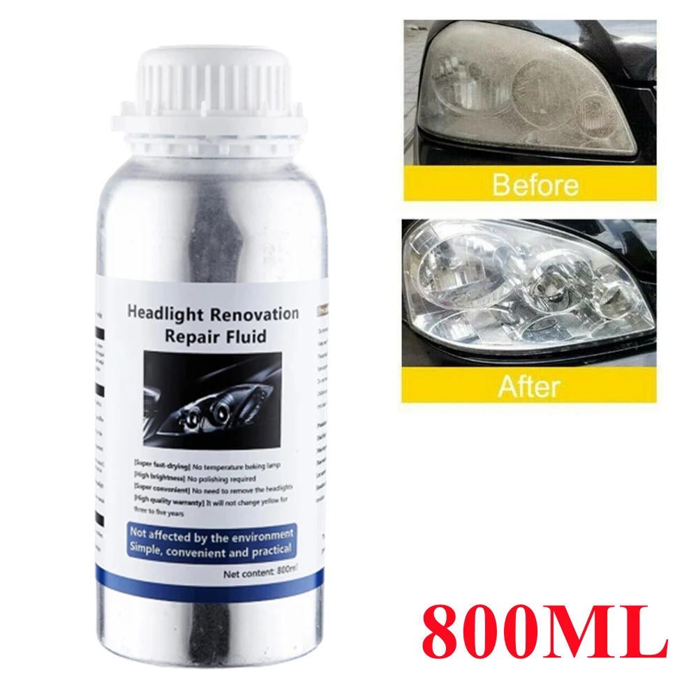 800ml Car Headlight Repair Fluid Polymer Headlights Cleaning Car Lights Clean Spotlights Liquid Polymer For Silvines