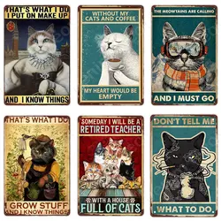 Funny Bathroom Quote Metal Tin Sign, Black Cat, Wash Your Paws, Poster for Home, Bathroom, Cafe, Wall Decor, Gift for Women