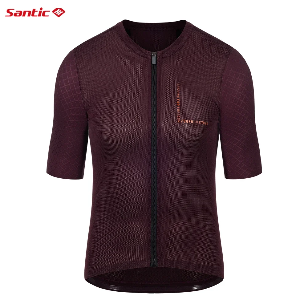 Santic Heren Wielertrui Bamboe Houtskoolvezel Antibacteriële Fietsshirts Zomer Ademend Sneldrogend Pro MTB/Racefiets Tops