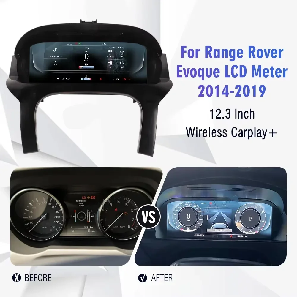 12.3 Inch For Range Rover Evoque L538 2012-2018 Digital Instrument Cluster LCD Virtual Cockpit Dashboard Speed Meter Screen