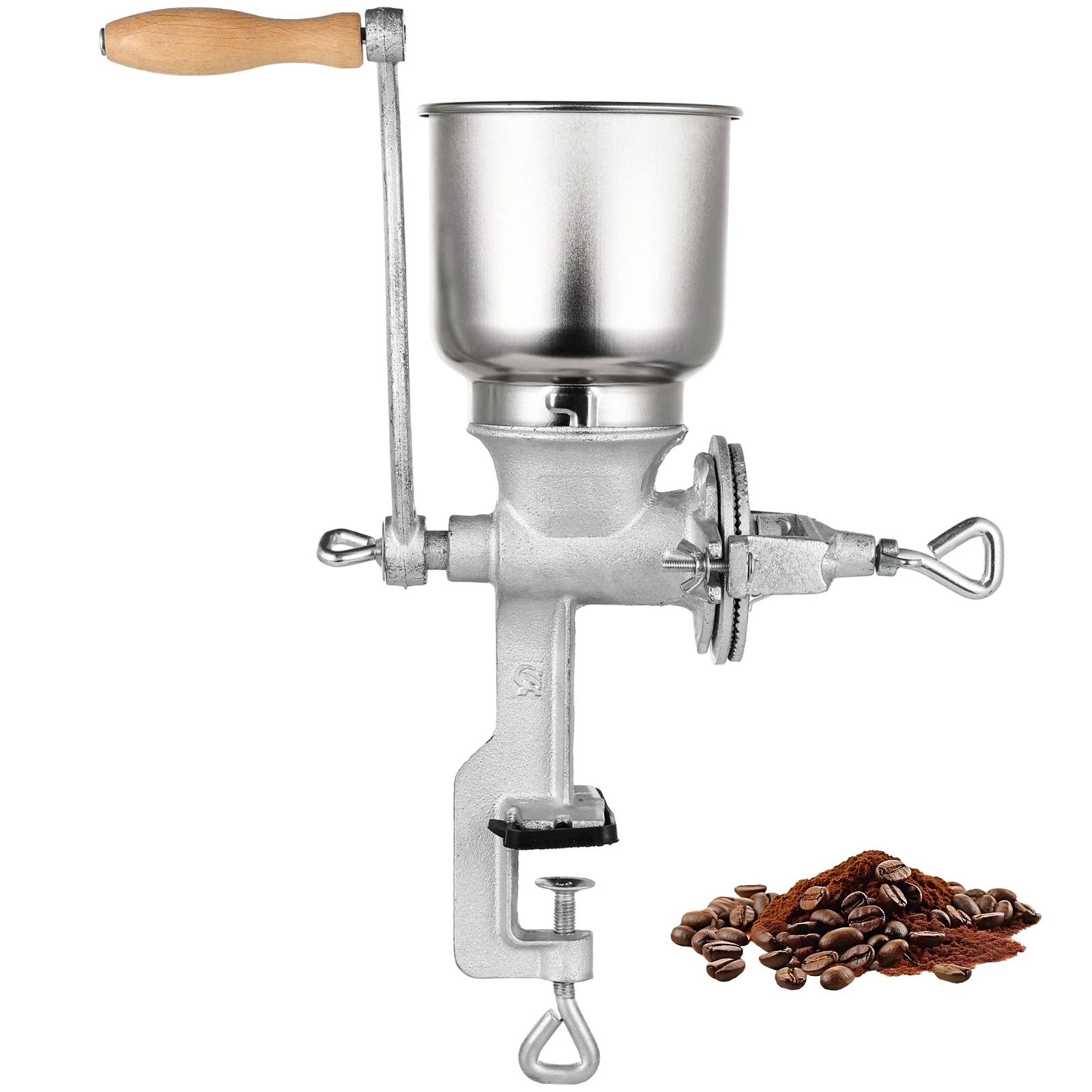 High Hopper Corn Grinder Iron Grain Grinder Manual Coffee Grinder Hand Grinder With Large Hopper for Barley Wheat Berries Coffee