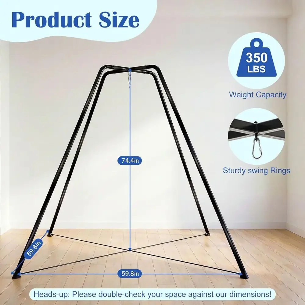 Indoor-Outdoor Metal Hammock Swing Set for Kids, Perfect for Backyard Playgrounds