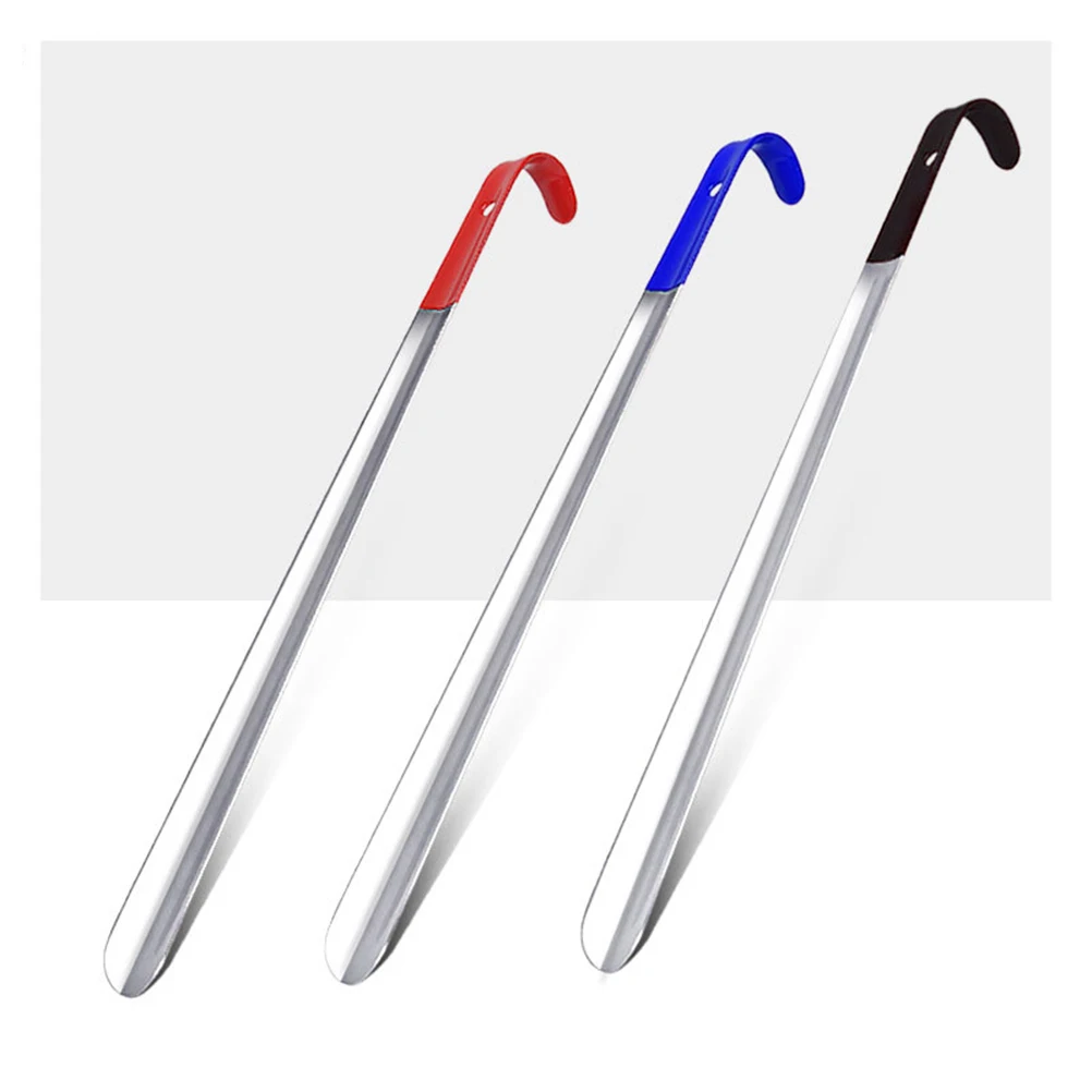 

1Pc Ergonomic Design Stainless Steel Shoe Horn Long Handle Tool For Elderly Pregnant Women With Back Pain Red Massage Helper