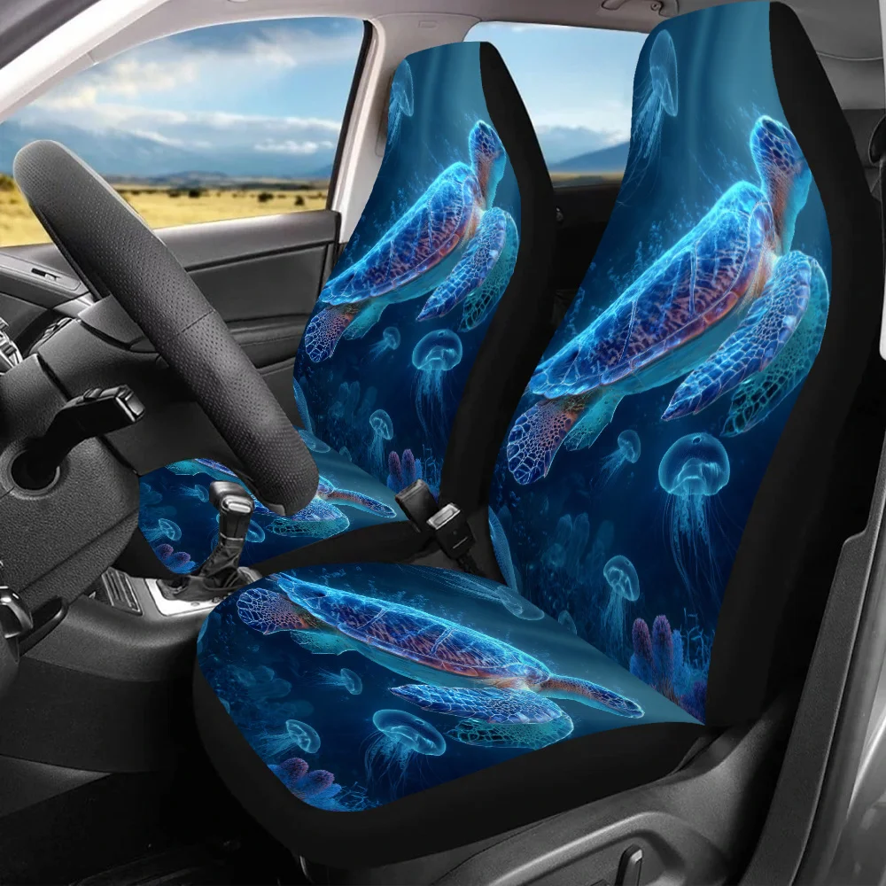 Set Of 2 Marine-Themed Car Covers Suitable For All, Designed To Fit Front Seats Of Cars, Suvs, And Sedans. Improve Your Driving
