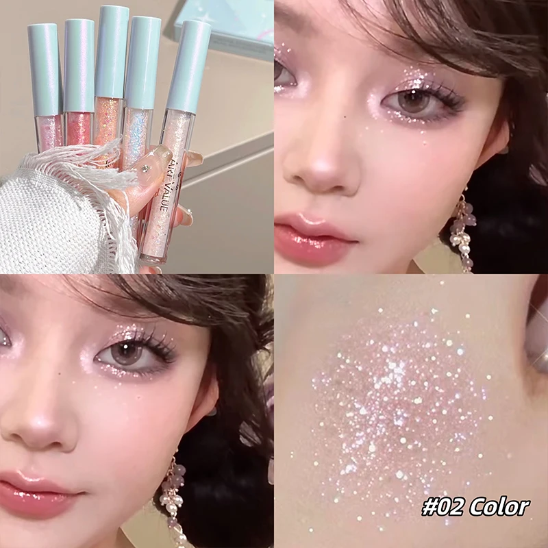 Diamond Liquid Eyeshadow Pearly Fine Sparkling Pailletten Lidschatten Highlighter Powder Glitter Shimmer Eye Shadow Eyes Makeup Set