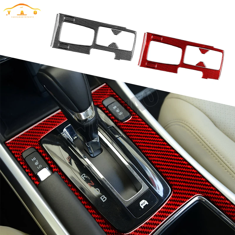 

Carbon Fiber Gear Panel Trim Sticker For Honda Accord 9th 2014 2015 2016 2017 Car Interiors