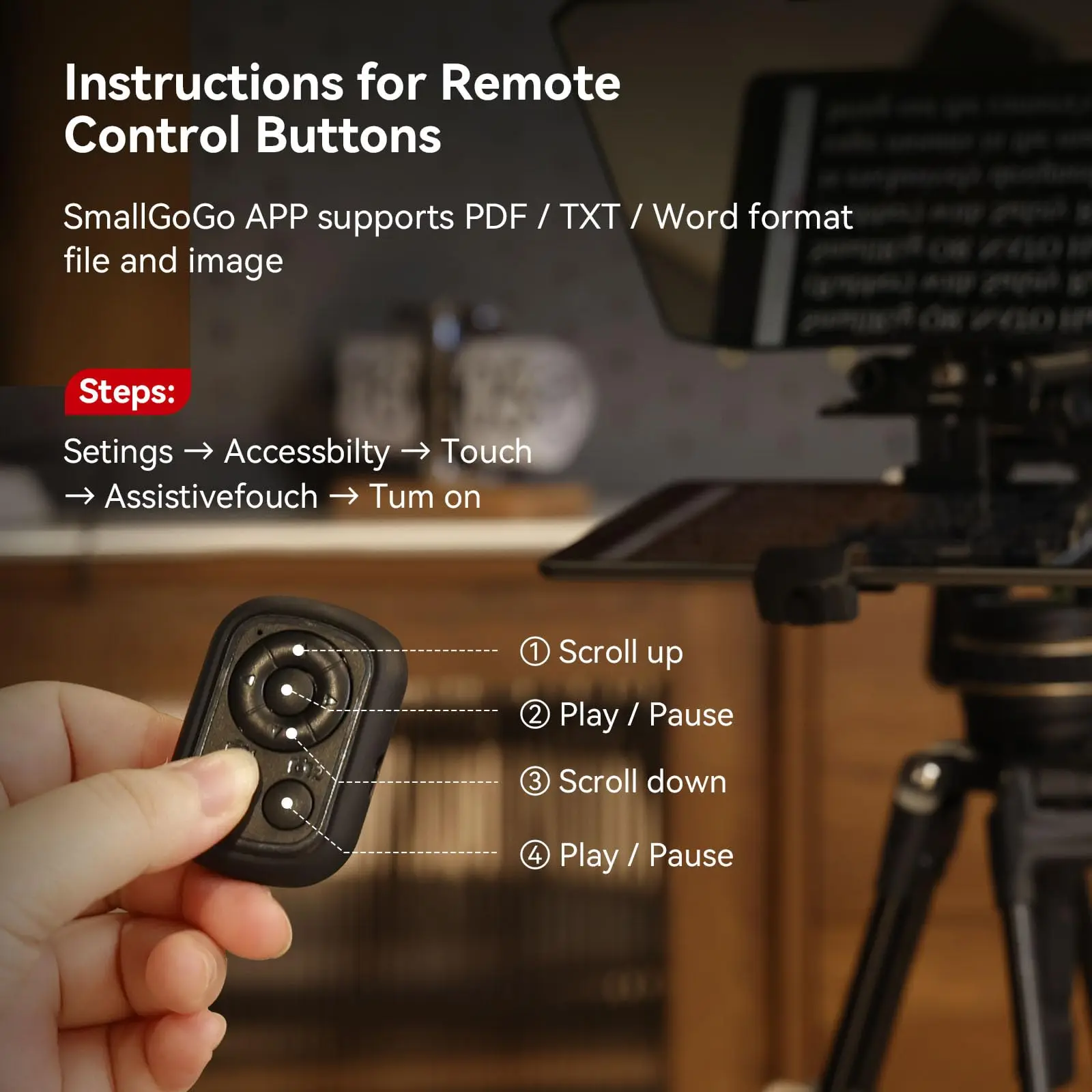 Imagem -04 - Smallrig Multifuncional Teleprompter Suporta Pdf Picture Word Dslr 3646 Tablet Ipad até 11 Gogo App Txt