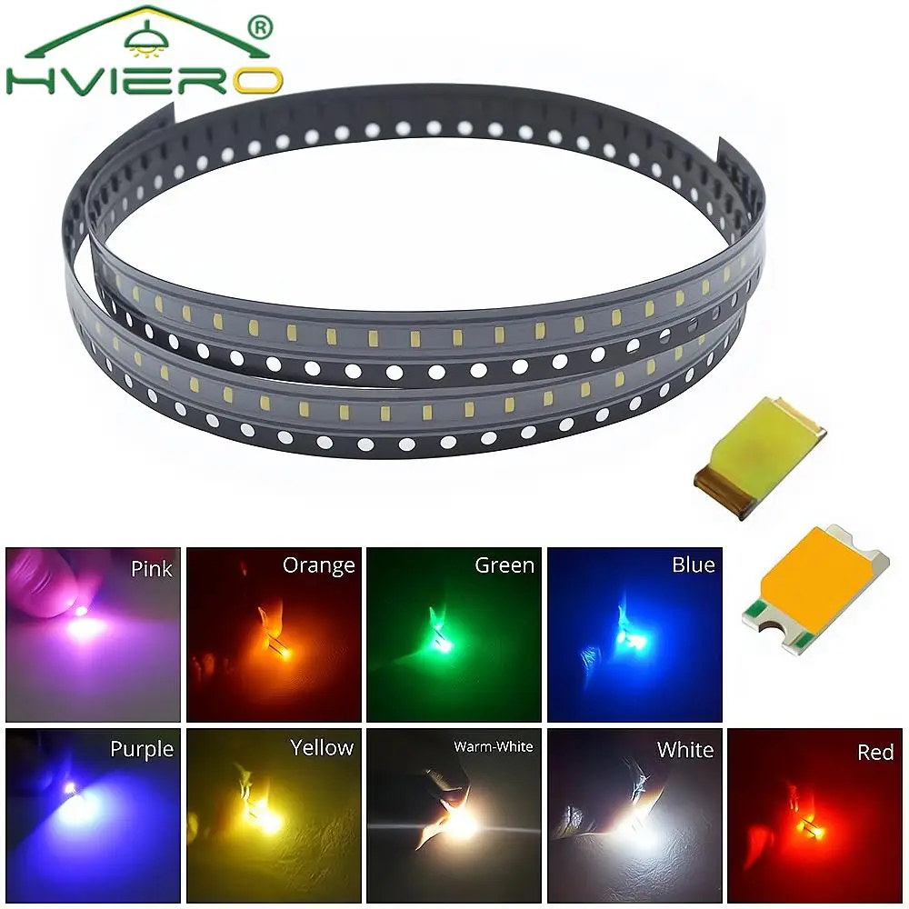 10/100X 0603 DIY Led White Red Blue Yellow Ultra Bright SMD 20MA SMT Diode chip Emitting diodes Super light beads decoration