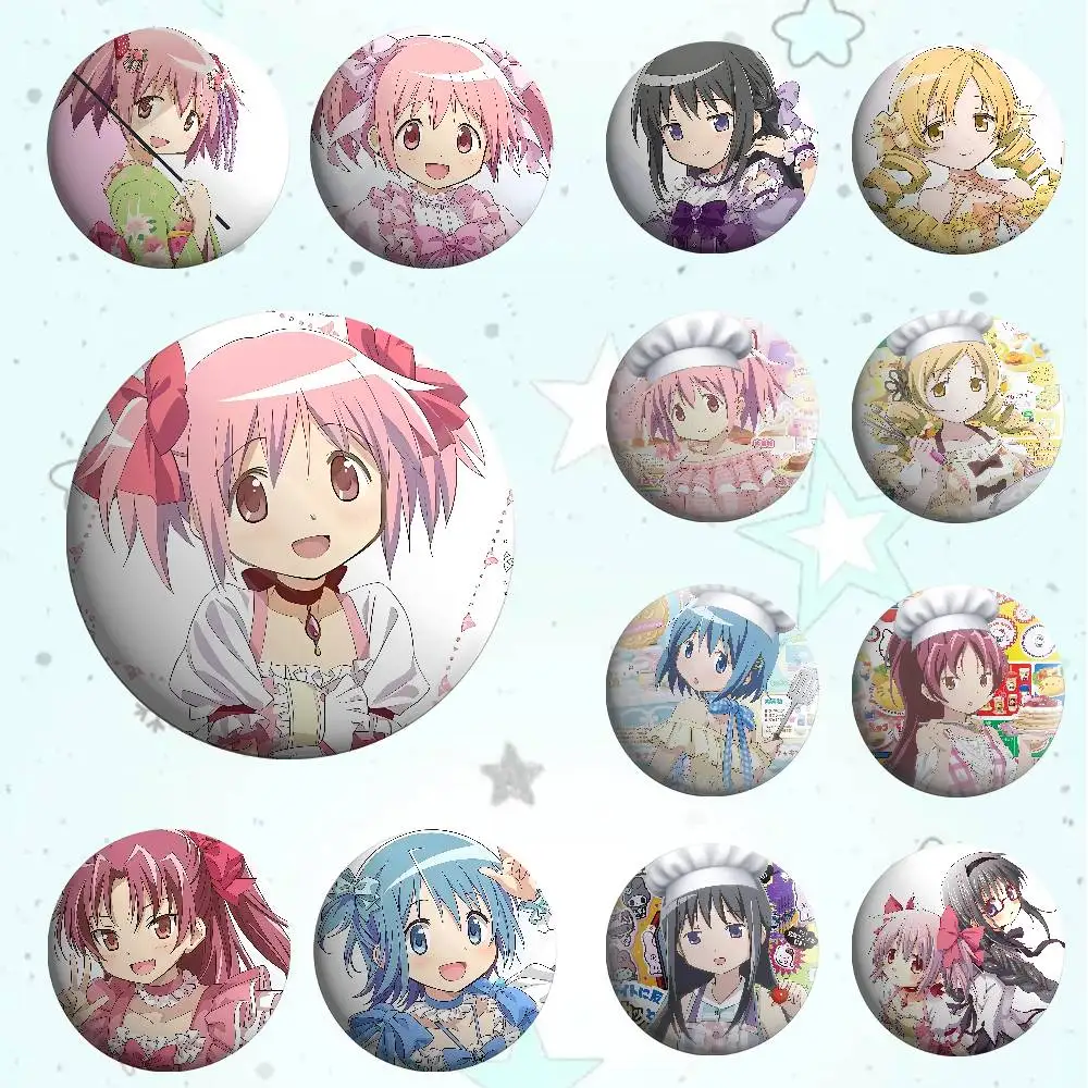 P-Puella Magi Madoka Magica-S Badges Tinplate Soft Button Pin Brooch Metal Badge Custom Jewelry Accessories Hat Bag Lapel