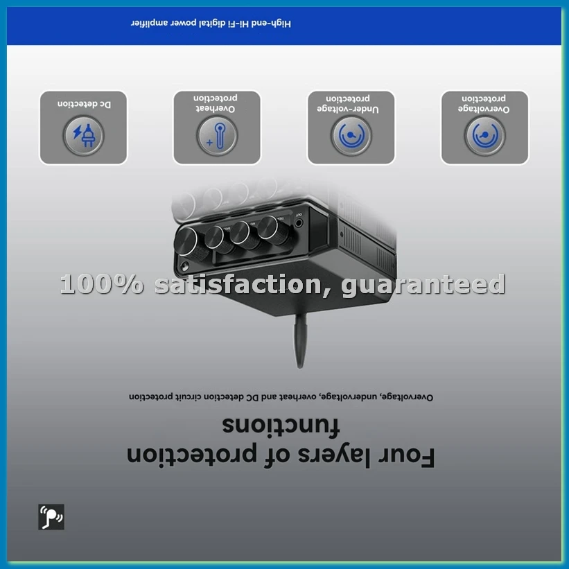 HiFi 2.0 Full Digital Audio Power Amplifier TPA3116D2 50Wx2 Bluetooth 5.4 Tonals Treble and Adjustment-A56M