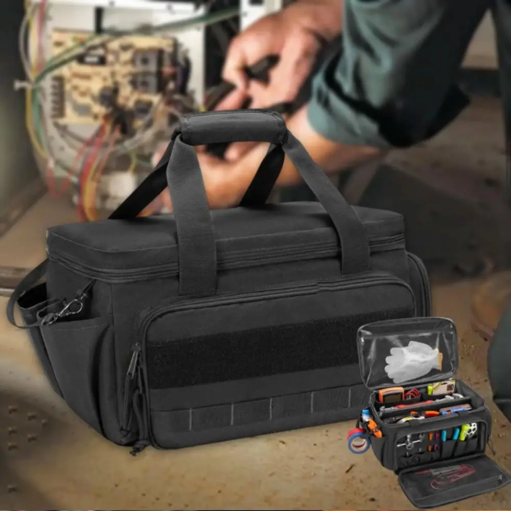 Thick Padded Base Water Resistant Tool Bag Comfortable Handle Storage Case   Multifunctional Hardware Tools Carry Pouch