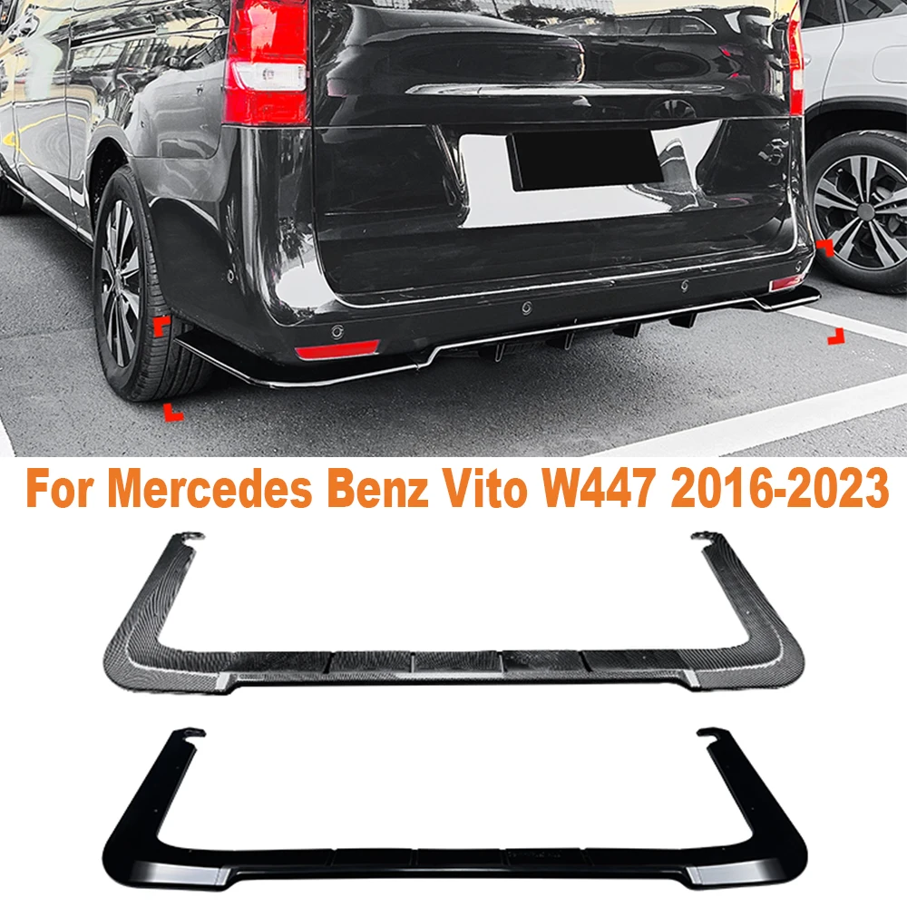 Rear Bumper Lip Diffuser Spoiler Splitter Protector For Mercedes V-Class V260 W447 AMG Line 2018-2023 Car Styling Auto Accessory