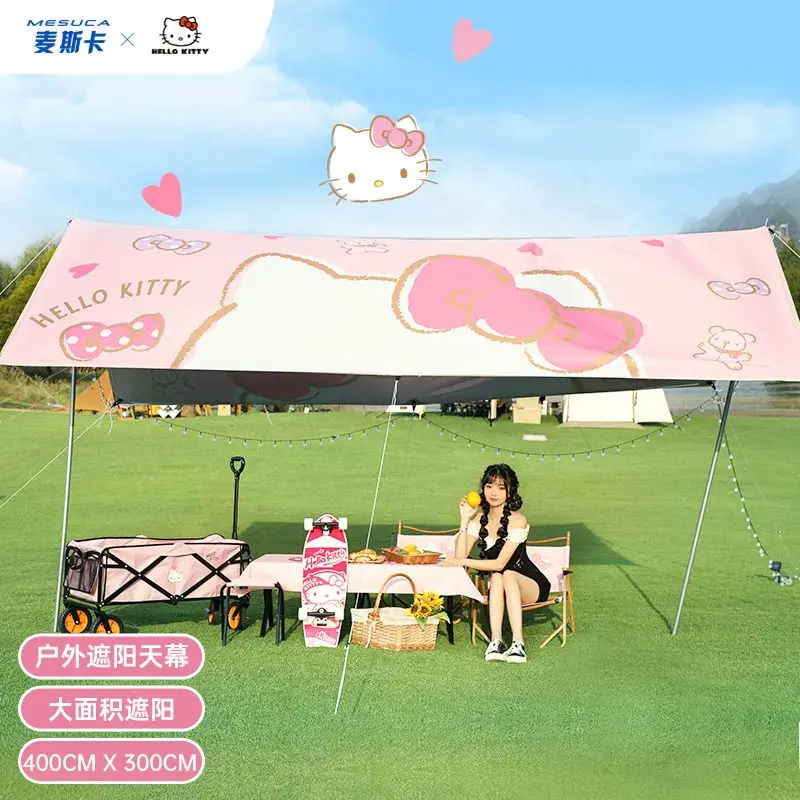 

Sanrio Outdoor Tent Canopy Camping Picnic Sunscreen Waterproof Cartoon Hello Kitty Outdoor Home Tent Equipment Children's Gift