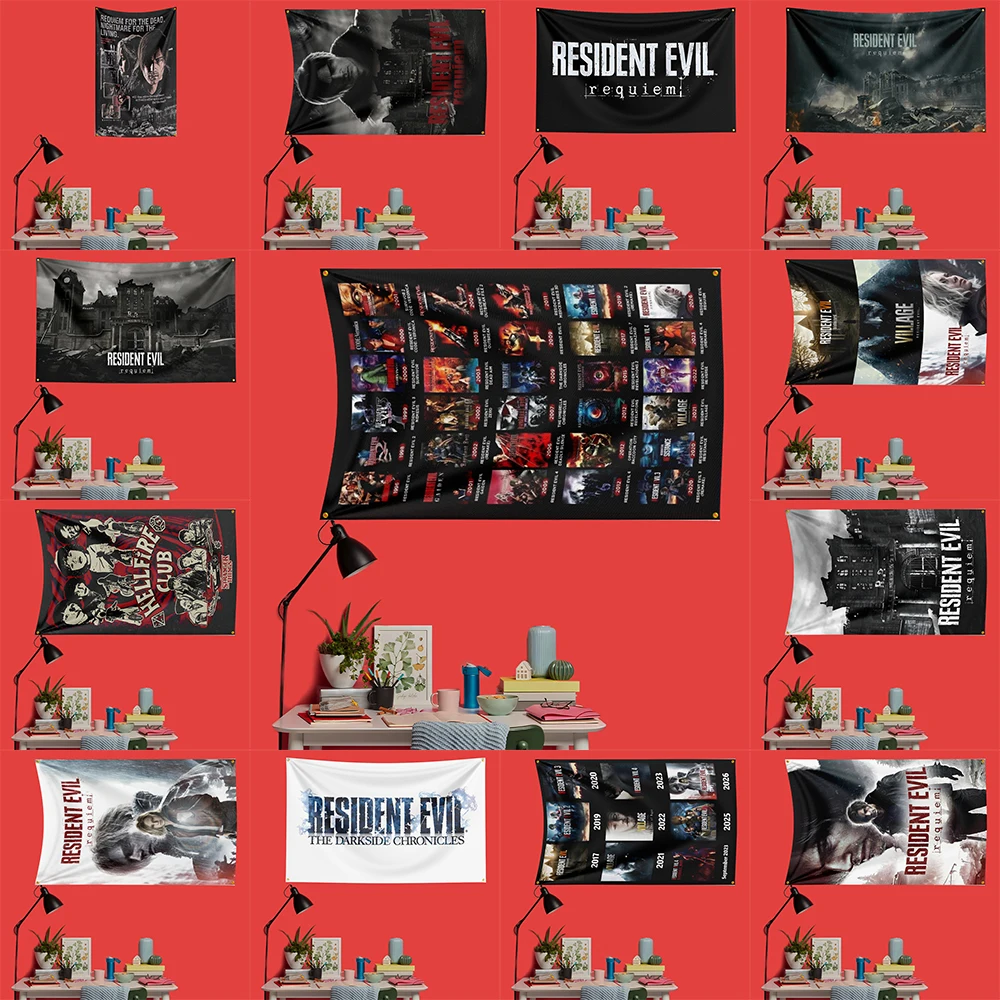 Zombie Survival Inspired Flag 3x5 FT HD Printing Vivid Color Game Banner For Gaming Room Man Cave Bedroom Wall Decor Fans Gift