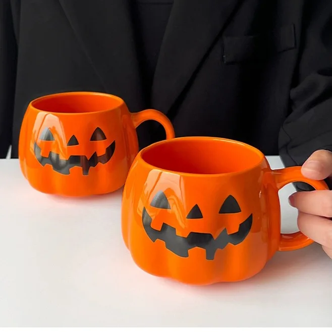 Halloween Mug Pumpkin Shaped Office Milk Ceramic Mug Water Cup High Temperature Resistance