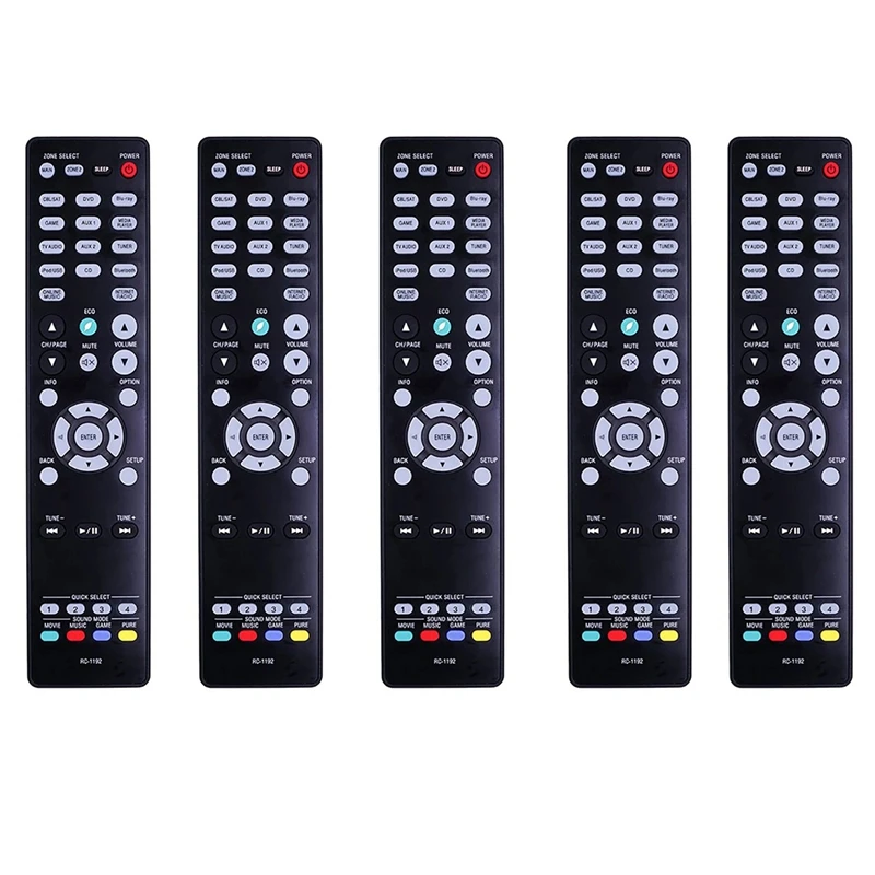 5X RC-1192 For Denon AV RECEIVER AVR-S900W AVR-X2100W AVR-X2200W Remote Remote Control