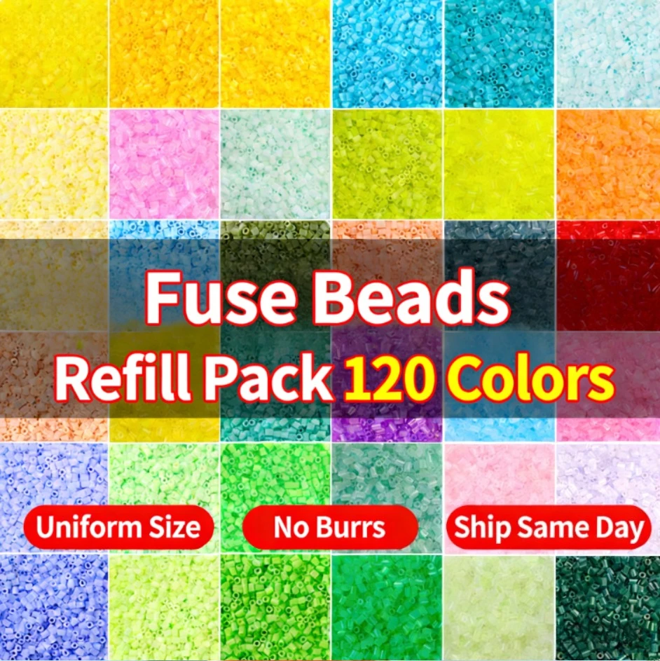 

1000pcs 2.6mm Fuse Beads 120 Colours Iron Beads Hama Beads Mini Beads for Kids DIY Puzzle Craft Quality Gift
