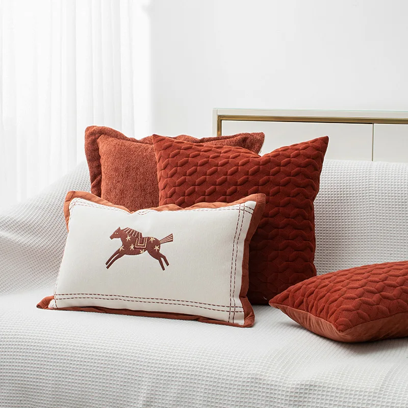30X50/45X45CM Retro Pony Throw Pillow Cover Geometry Nordic Stamping Waist Cushion Cover Decor Home Decorative Pillowcase