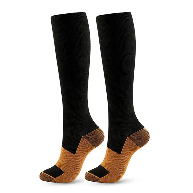 1&2 Pairs Compression Socks Women Men Varicose Copper Anti Fatigue Pain Relief Graduated Unisex Stockings Knee High 15-20 MmHg ﻿