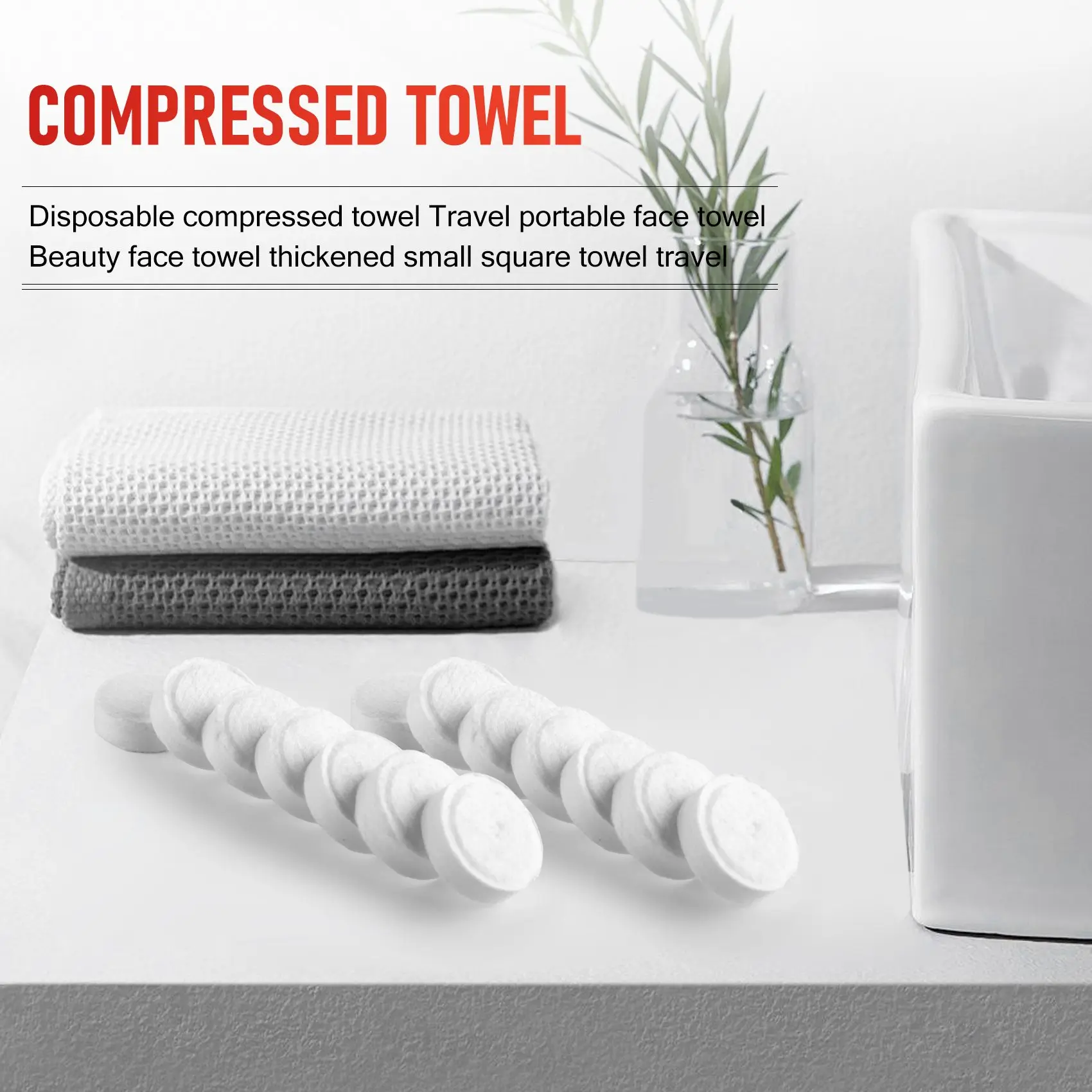 【ABJZ1】 500Pcs Magic Disposable Compressed Towel Wipes Tablet Travel Tissue