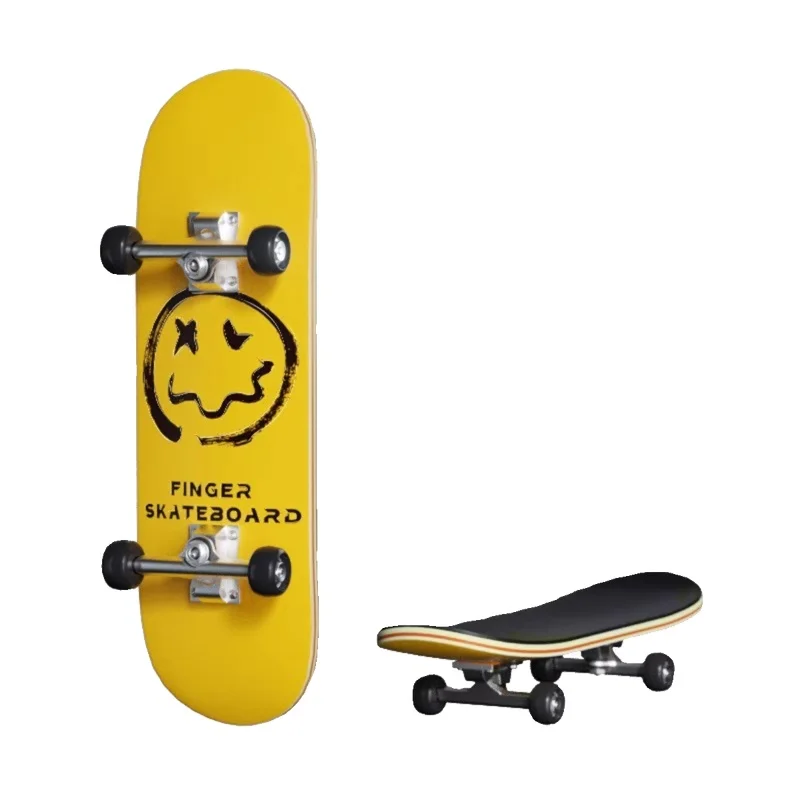 Professional Maple Wood Alloy Bearing Mini Finger Skateboard Toy Double Kick Board Children's Creative Gift Display Piece
