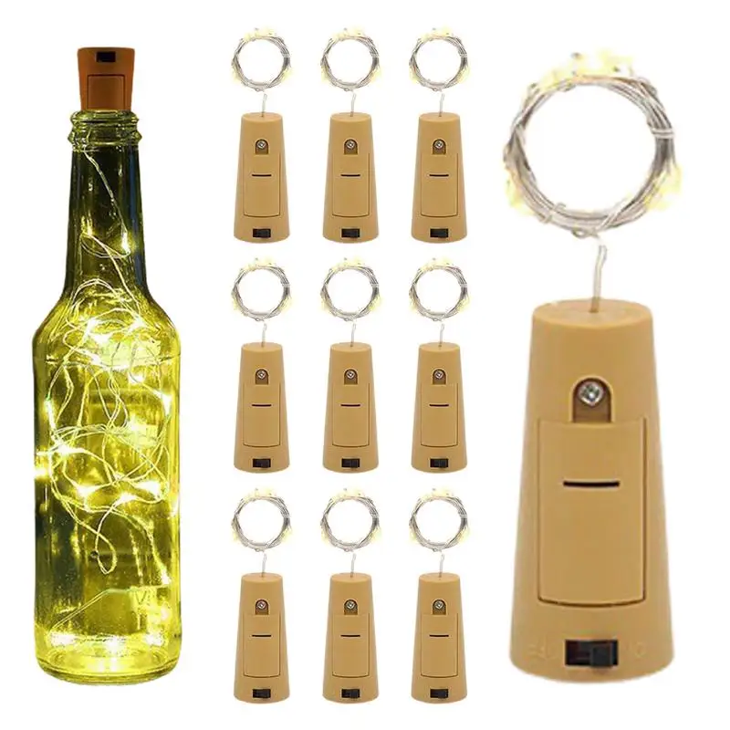 

Wine Bottle Lights With Cork 10 Pack 2M Cork Lights For Wine Bottle LED Bottle Lights Battery Operated Fairy String Lights With