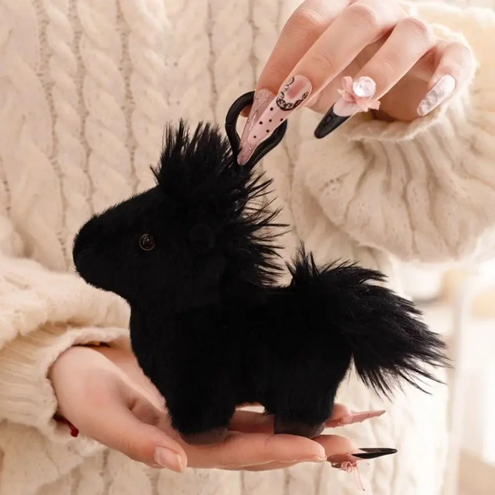 Symulacja Kucyka Pluszowa Lalka Długa Grzywa Stojący Koń Pluszowy Brelok Uroczy Wypchany Ogon Kreskówkowy Koń Pluszowa Zabawka