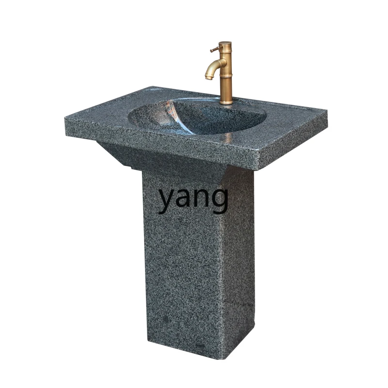 

YJQ natural marble washbasin courtyard integrated outdoor column household pool stone basin