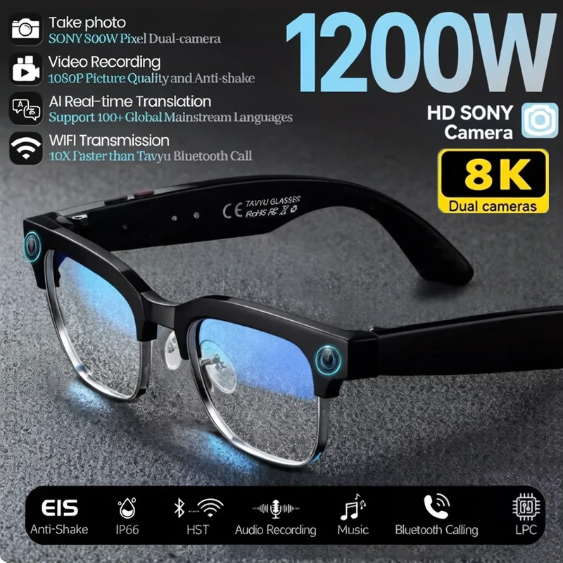 

Video Recording Touch Goggles Smart Voice Assistant Glasses Bluetooth 6K Goggles Remote Control For Men And Women Goggles