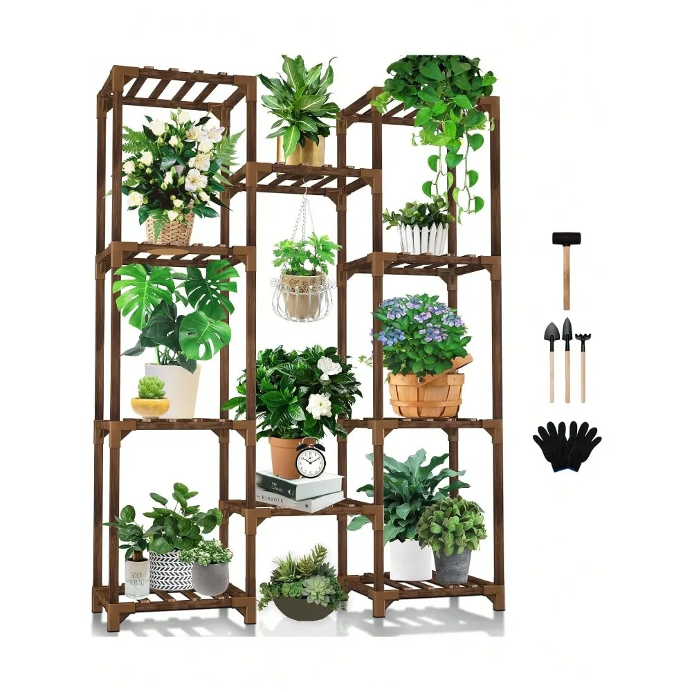 

Подставка для растений для дома и улицы, угловая, 5-ярусная, на 10 горшков, для комнатных растений, многоярусная