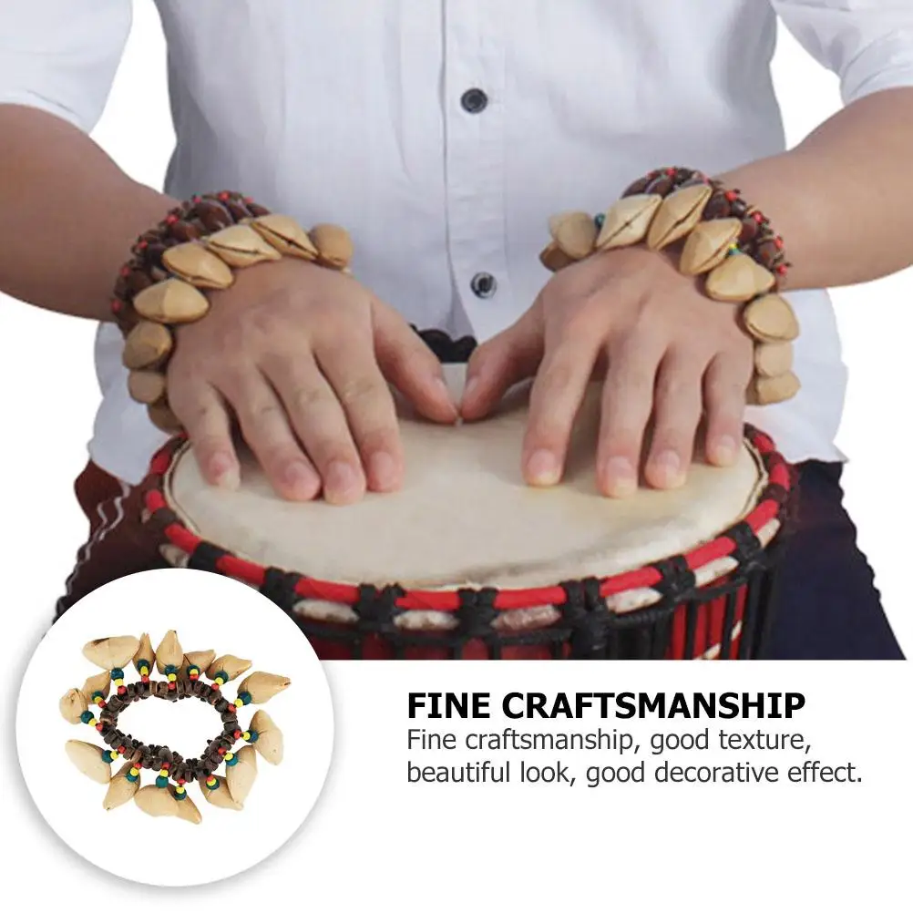 Shell H Bell Wooden Kids Toys Dance Wrist Musical Instrument Bracelet Kids Drum Bell Stylish Creative Toy