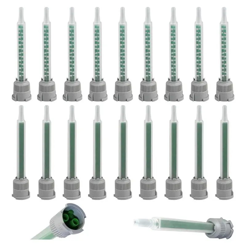 Happy New- 20 Pieces Mixing Nozzles Adhesive Cartridges Tip For 50Ml Resin Mixer Adhesive Applicatior 16-,1:1 Ratios