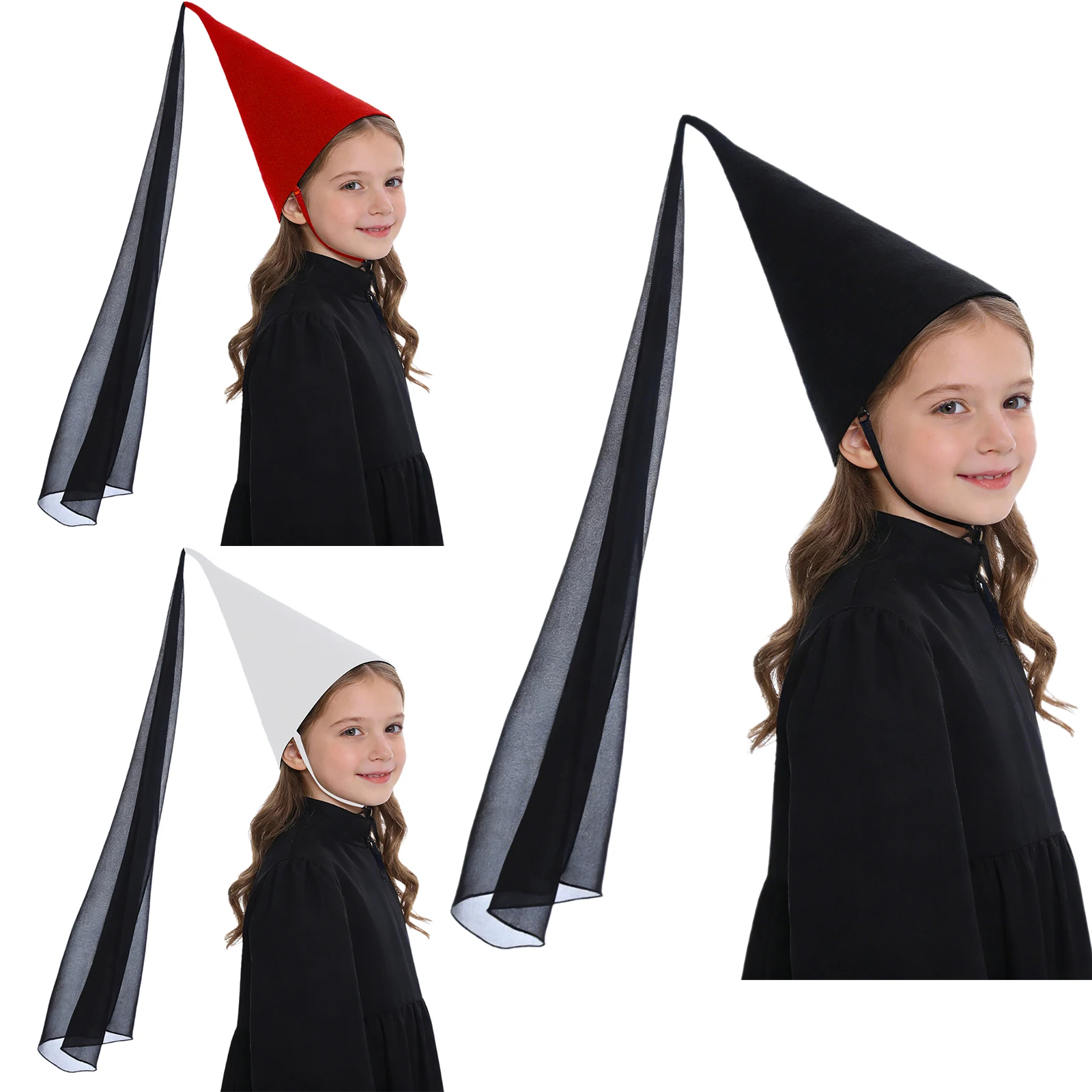 女性用中世ヘニンパーティーハット、ベール付き円錐形の尖った帽 - Party Hat Cone のレビューと価格