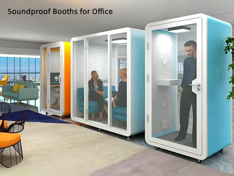 Single Group Work Soundproofing Conference Room Office Phone Booth Quick Assembly Soundproofing Office Pod Silent Soundproofing