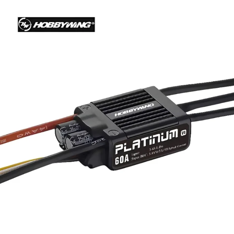 Hobbywing Platinum V4 ESC, 25A/40A/60A/80A/120A,3-6S LiPo,built-in BEC,brushless Electronic Speed Controller for RC FPV Assembly
