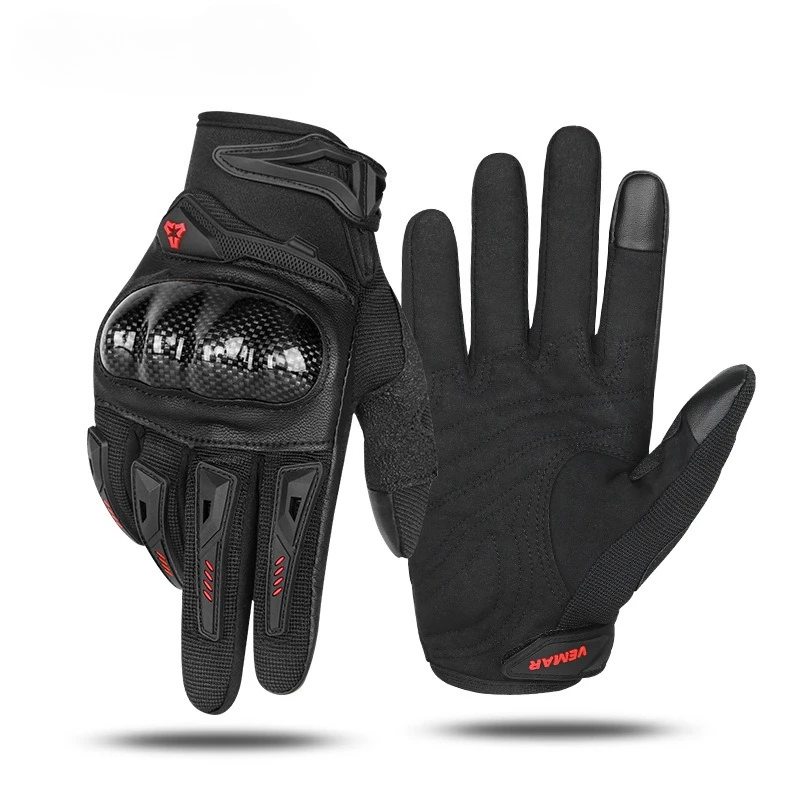 

Motorcycle Gloves Carbon Fiber Protective Shell Full Finger Anti-fall Light Breathable Touch Screen Riding Gear for Men Women