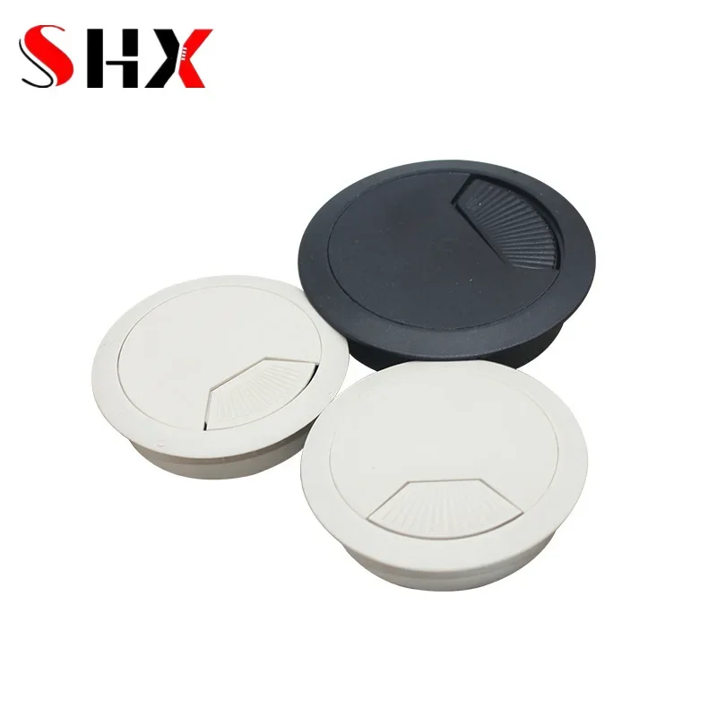 5PCS 50mm 53mm 60mm Thread Desk Wire Hole Cover ABS Plastic Round Cable Box Line Hole Cover Office Computer Table Decorative