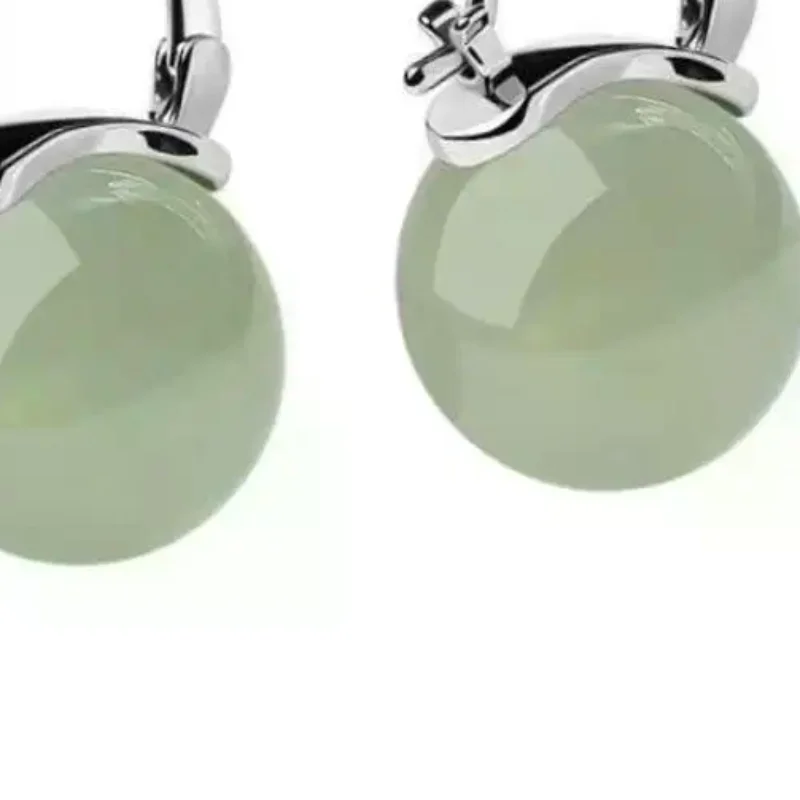 Handmade Resin Drop Earrings Hypoallergenic Silver Natural Light Green Unique Jewelry for Women Birthday Gifting
