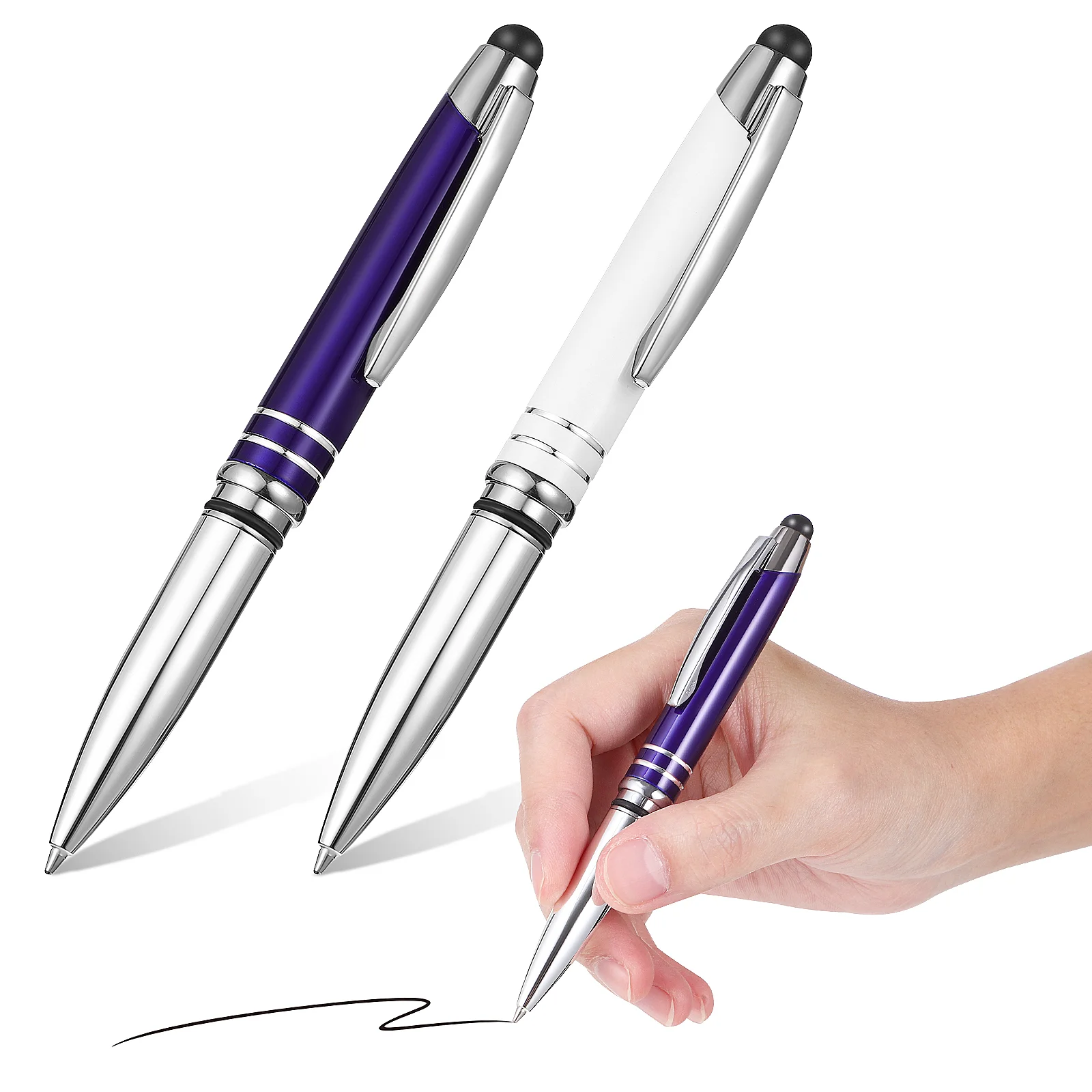 2 Pcs Tablet Pen with Light Metal Stylus Pens for Touch Screens Nurse Ball Point