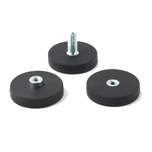 Imagen 2 del producto Soporte de montaje de Base magnética plana/perno/convexa para barra de luz LED de coche soporte magnético fuerte D22 D28 D31 D36 D55 recubierto de goma